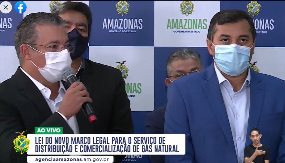Deputado Josué Neto ao lado do governador Wilson Lima sansão da Lei do Gás