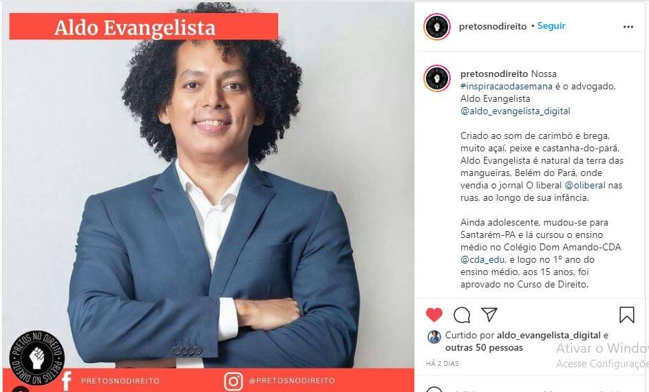 Aldo Evangelista aparece no quadro inspiração da semana do Pretos no Direito